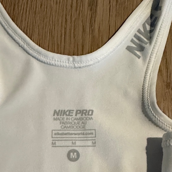 Nike Pro White Racerback Tank - Picture 2 of 3